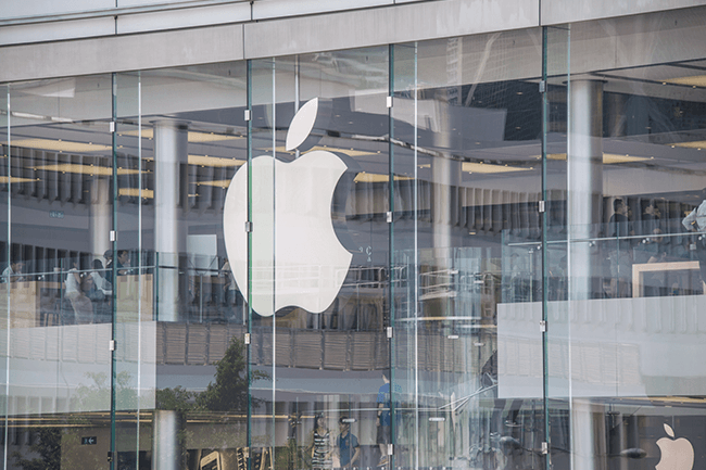 Utenfor en Apple-butikk.Foto