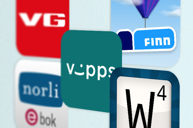 Logoer til ulike norske apper.Foto