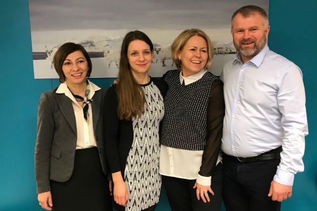 Natalia Ushakova, Frode Vestrheim, Christina Engelschjøn og Edith Nøkling gleder seg til å arbeide på Svalbard i forbrukernes tjeneste.