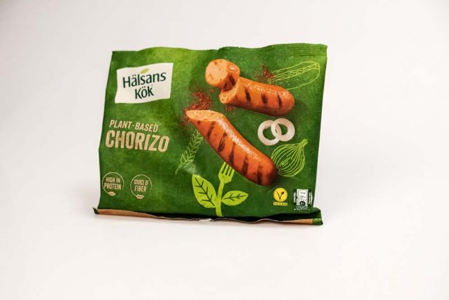 Hälsans kök Plant-based Chorizo.Foto