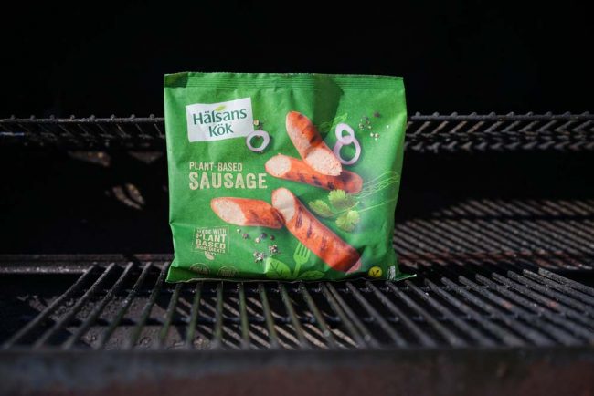 älsans kök Plant-based sausageausages.Foto