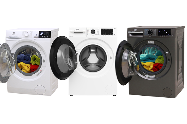 Produktfoto av tre beste vaskemaskiner i Forbrukerrådets test av vask- og tørkemaskinkombo.foto