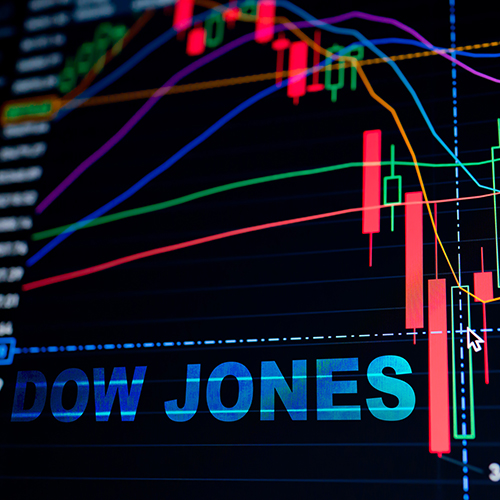 Bildet av graften til Dow Jones-aksjen.Foto