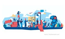 Digitalisering av samfunnet.illustrasjon